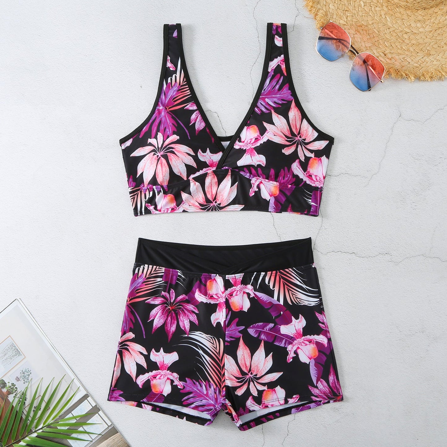 Sexy Floral Print Summer Boxer Swimsuits
