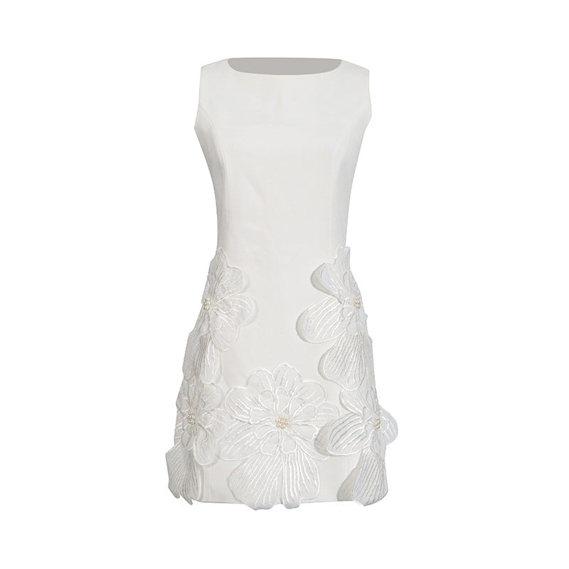 Designed Sweet 3D Floral Sleeveless Mini Dress