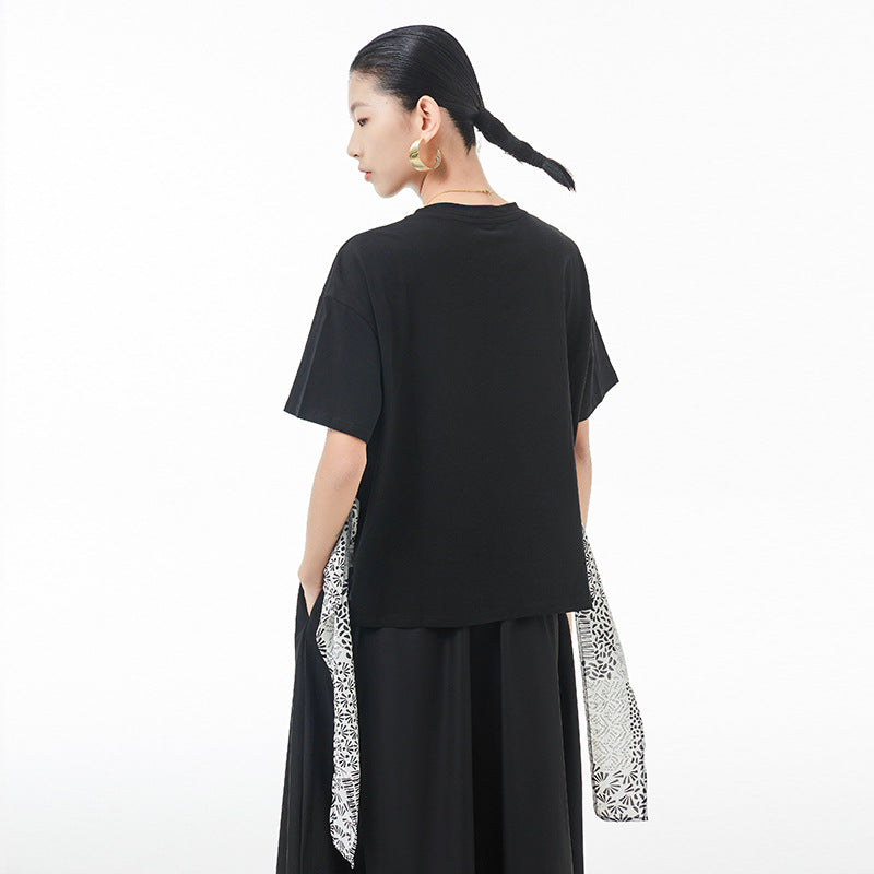 Vintage French Style Summer Chiffon Irregular Women Tops
