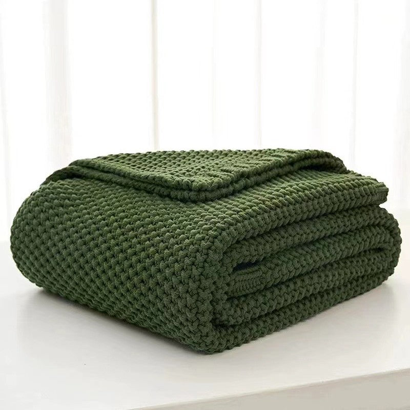 Knit Blanket – Cozy Office & Sofa Throw for AC Naps, Travel, and Home