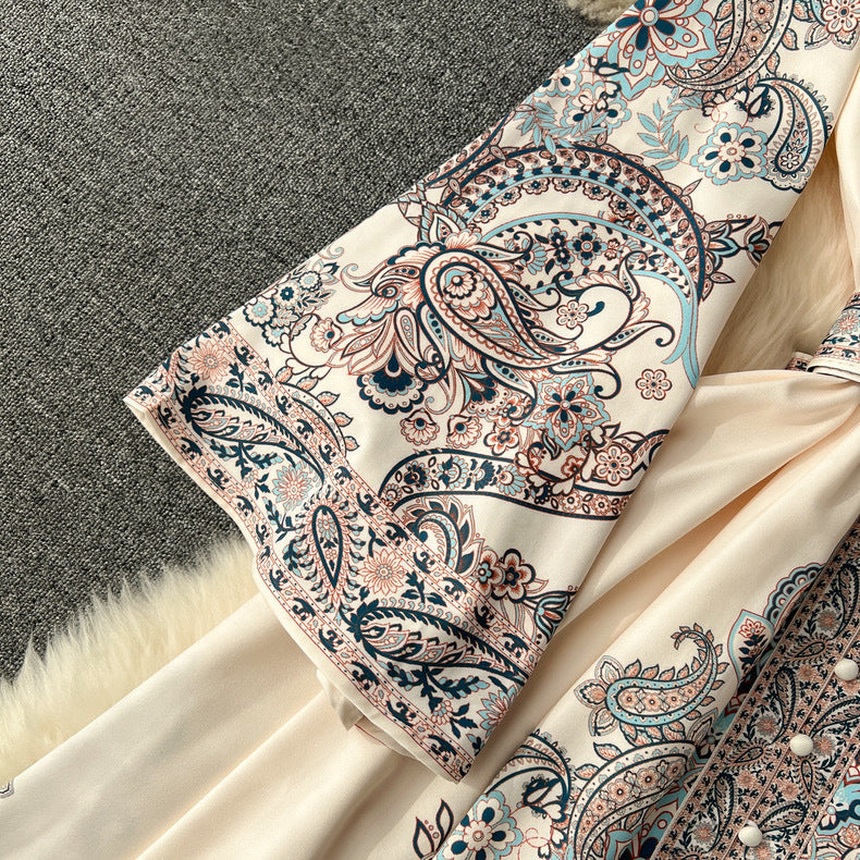 Elegant Floral Designed Trumpet Sleeves Long Dresses