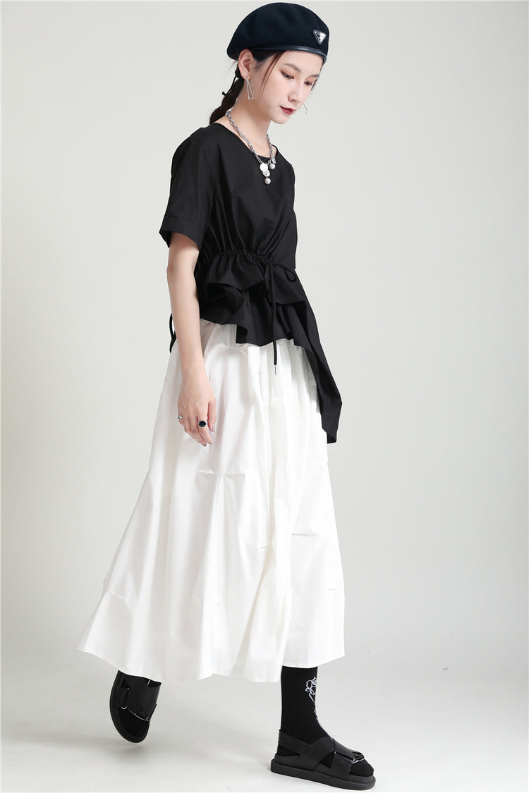 Women's High Waist A-Line Midi Skirt