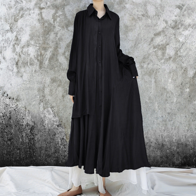 Ethnic Vintage Linen Designed Long Shirt Dresses-Dresses-Free Shipping at meselling99