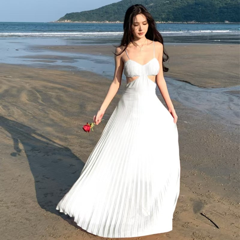 Luxury Dopamine Gown - Elegant Backless Maxi Dress with Designer Details