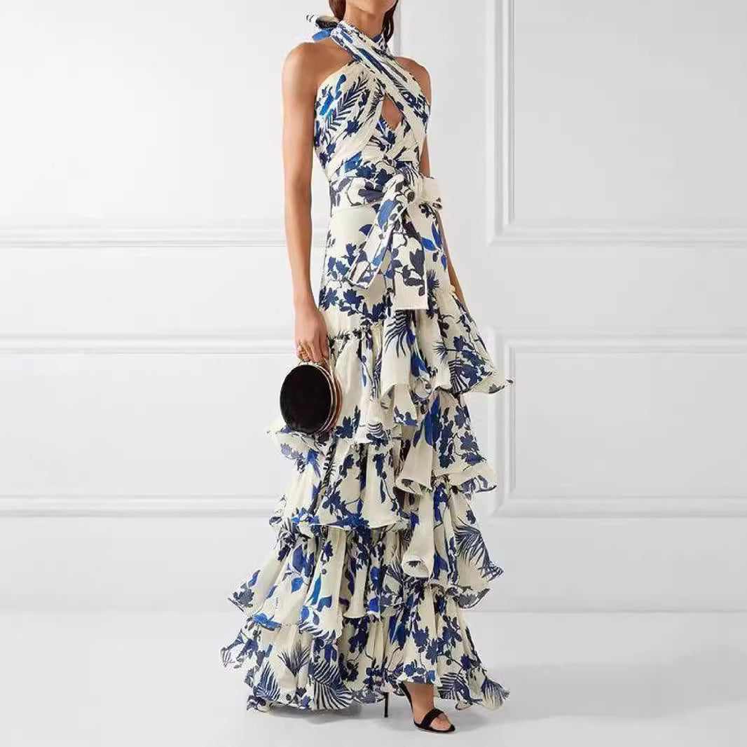 Designed Bohemian Summer Vacation Print Dress