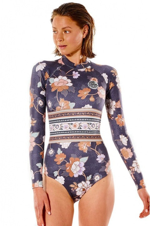 Women Long Sleeves Floral Print Surf Wear