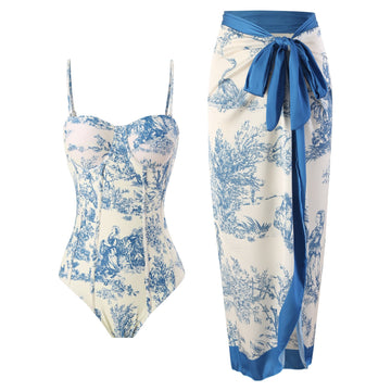 Women's One-Piece Swimsuit with Cover-Up