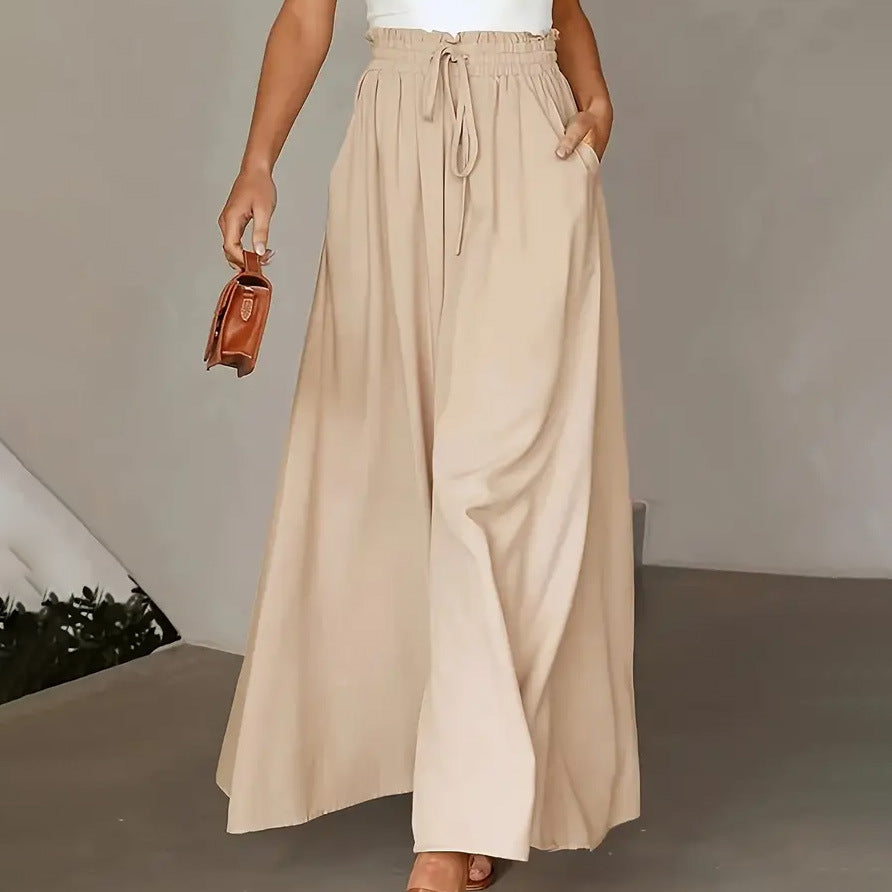 Women's High-Waisted Solid Color Casual Pants