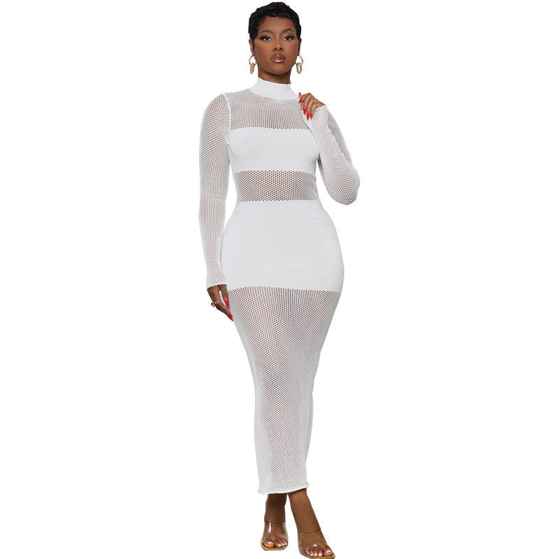 Sexy See Though Long Dresses-Dresses-White-S-Free Shipping at meselling99