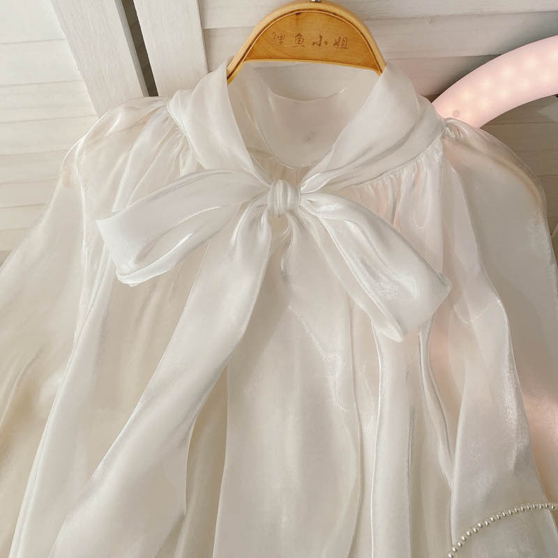 Designer Blouse with Puff Sleeves Women's Shirt, Elegant & Feminine, Soft & Chic