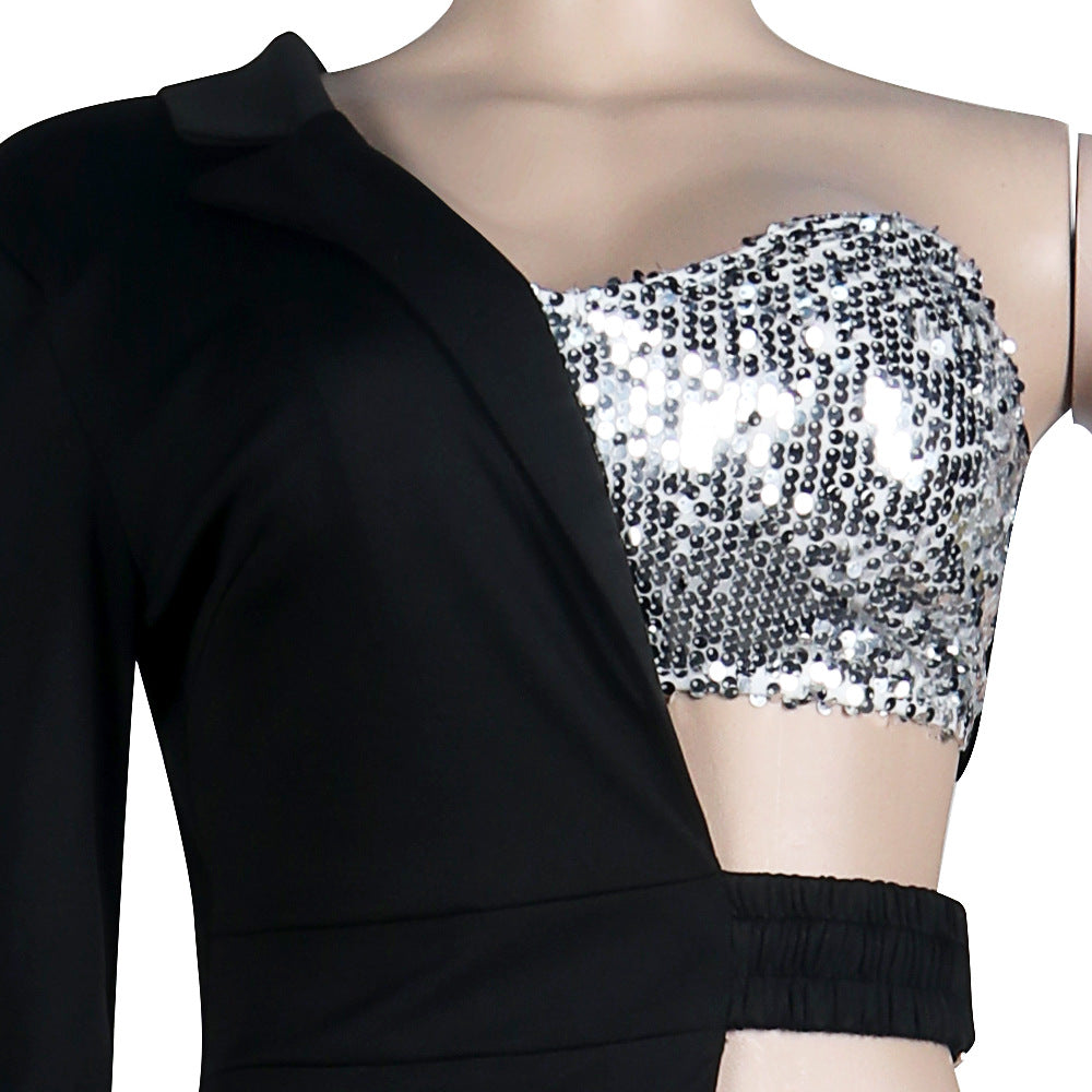 Sexy Bodycon Sequined 3pcs Short Dresses-Party Dresses-Free Shipping at meselling99