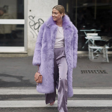 Faux Fur Coat – Trendy Streetwear Winter Jacket with Thick Plush Collar