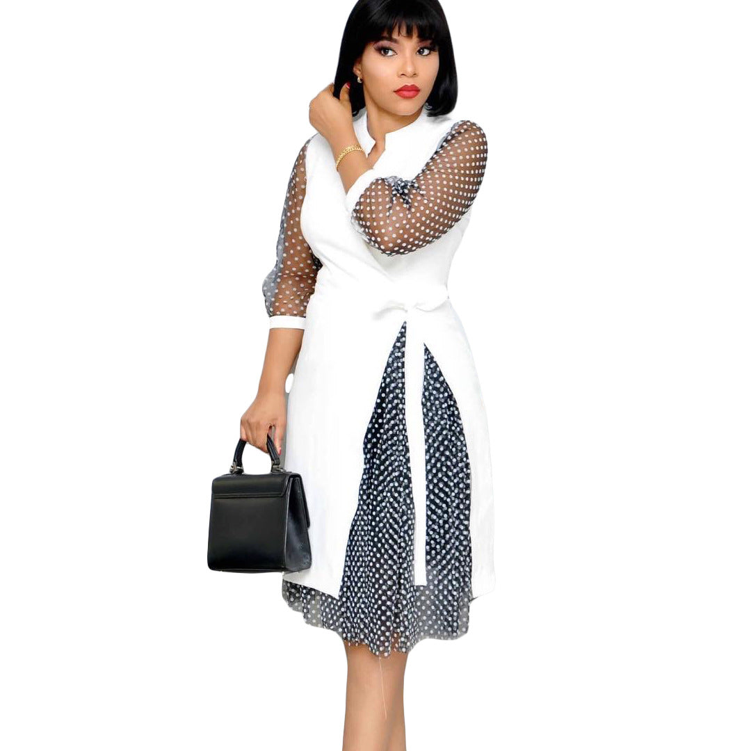 Fashion Dot Print Plus Sizes Women Dresses-Dresses-Free Shipping at meselling99
