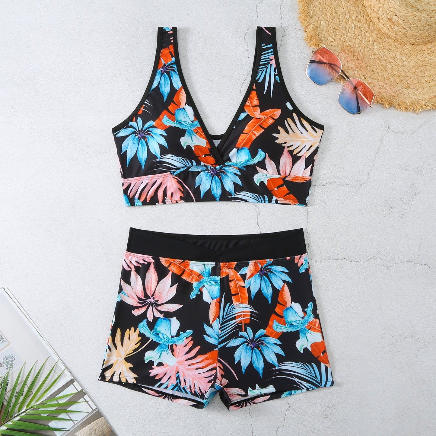 Sexy Floral Print Summer Boxer Swimsuits
