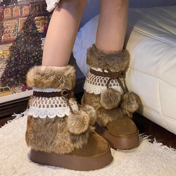 Women's Winter Fuzzy Snow Boots