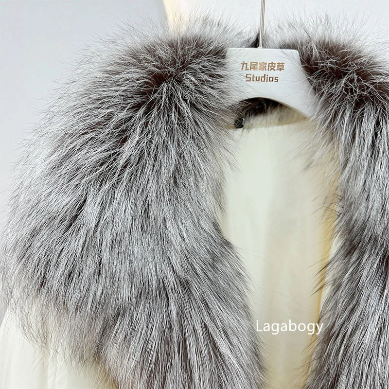 Winter Women Faux Fur Collar Short Down Coat