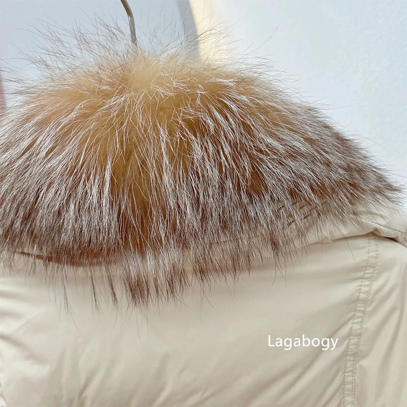 Winter Women Faux Fur Collar Short Down Coat