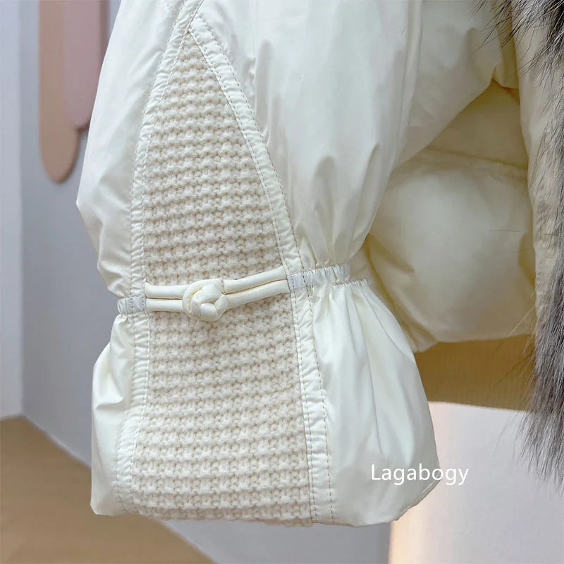 Winter Women Faux Fur Collar Short Down Coat