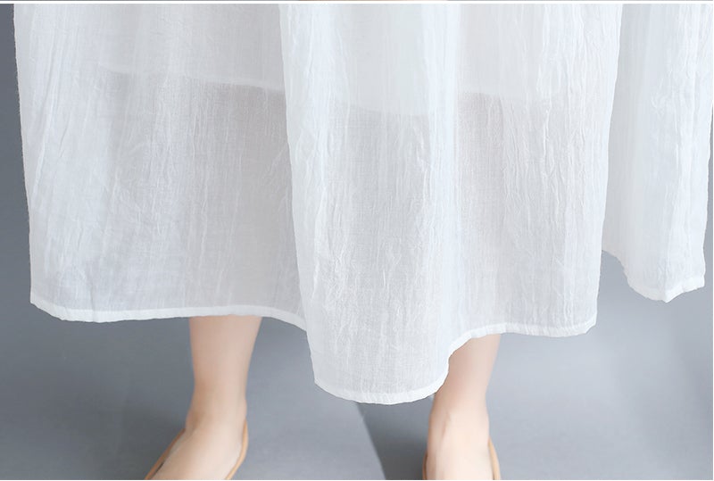 White Casual Summer Long Dresses Sets for Women-Dresses-White-One Size-Free Shipping at meselling99