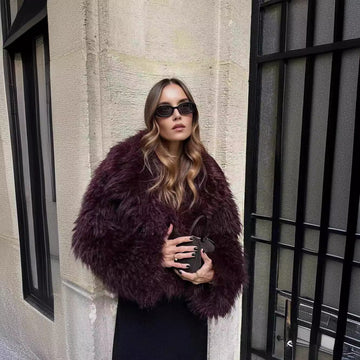 Stylish Short Eco-Friendly Faux Fur Jacket