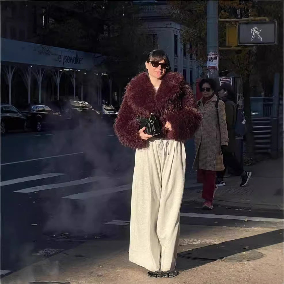 Stylish Short Eco-Friendly Faux Fur Jacket