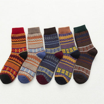 Thick Wear-Resisting Absorb Sweat Wool Sock(A Set Of Five Pairs)