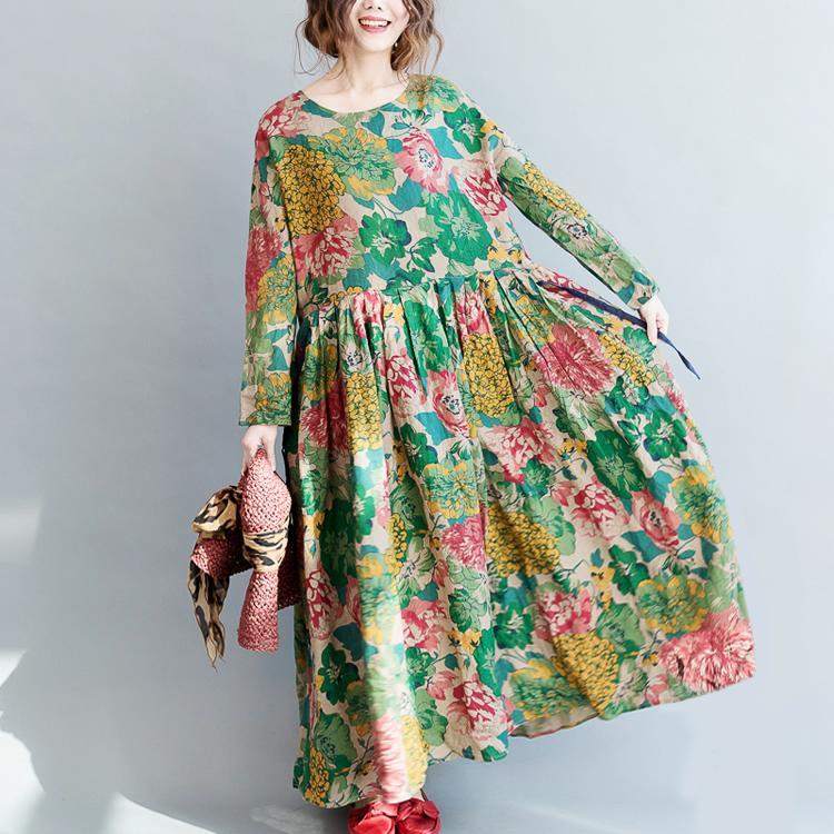 Women Fashion Floral Long Casual Dresses Maxi Dresses Plus Size Dresses-Maxi Dresses-One Size-The Same as Picture-Free Shipping at meselling99