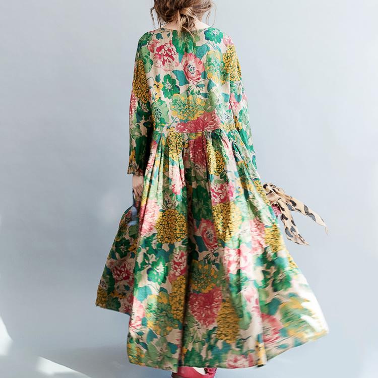 Women Fashion Floral Long Casual Dresses Maxi Dresses Plus Size Dresses-Maxi Dresses-One Size-The Same as Picture-Free Shipping at meselling99