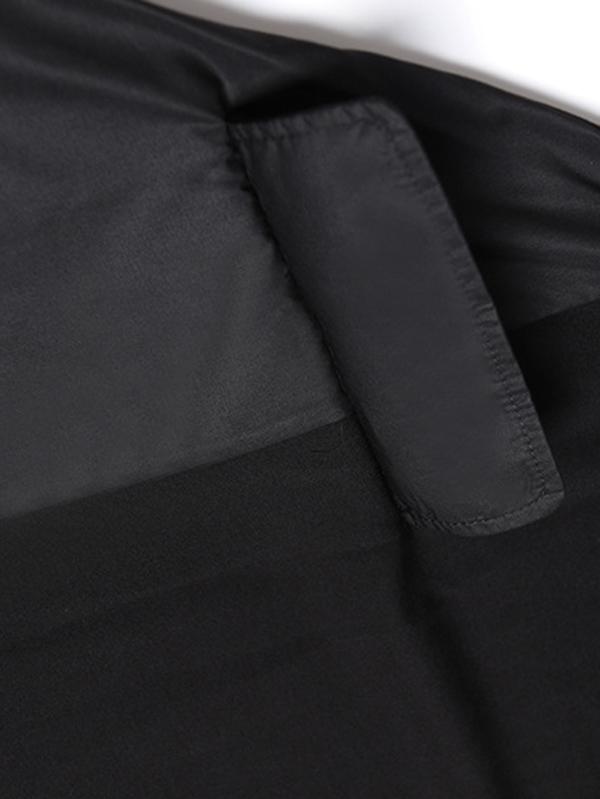 Black Loose A-line Cropped Long Sleeves Long Dress-Maxi Dresses-FREE SIZE-BLACK-Free Shipping at meselling99