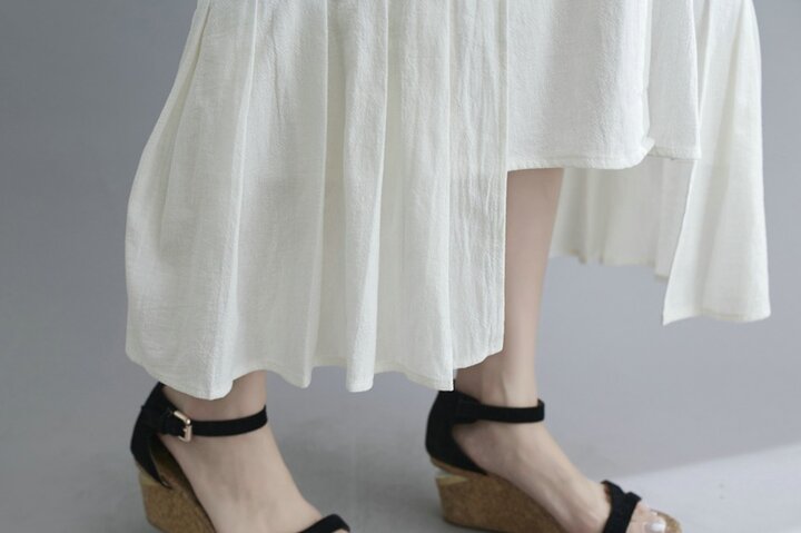 Lapel Solid Color Cotton And Linen Long Maxi Dress-Maxi Dresses-Free Shipping at meselling99