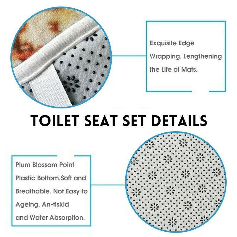 Rose Bathroom Rug Set-STYLEGOING