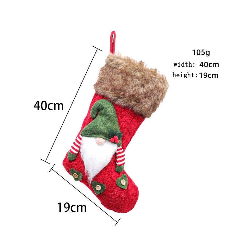 Knitted Faceless Big Christmas Candy Socks Decoration Pendant