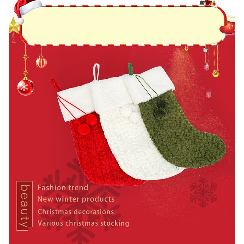 Knitted Wool Gift Socks Christmas Decoration