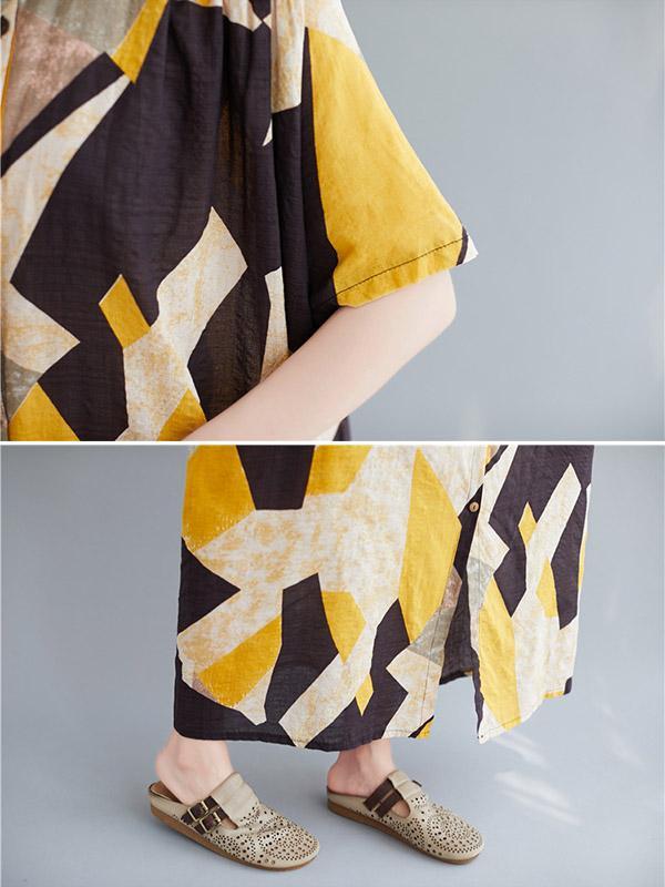 Meselling99 Original Printed Stand Collar Dress-Maxi Dress-SAME AS PICTURE-FREE SIZE-Free Shipping at meselling99