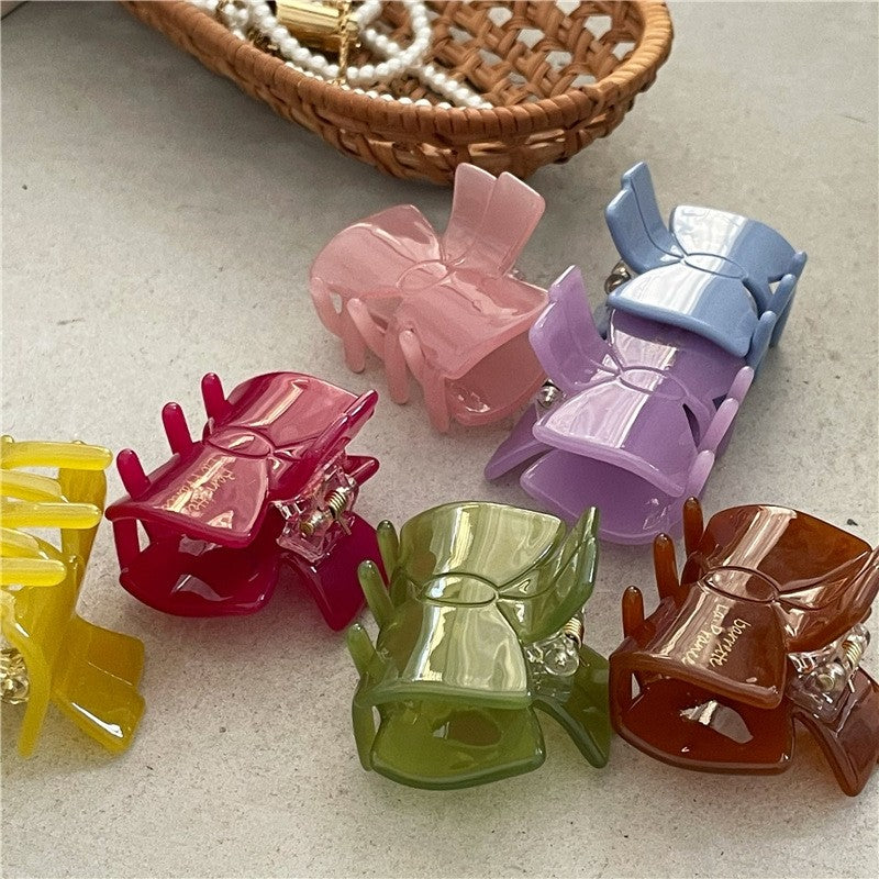 Solid Bow Shaped Hair Claw Clip