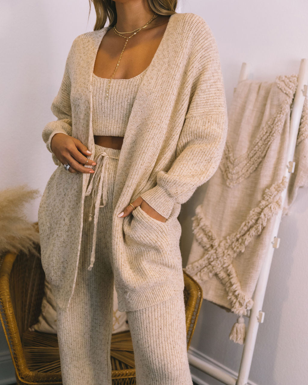 Winterful Life Knit Drawstring Pants - Oat