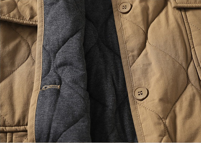 Plus-Size Vintage Cotton-Linen Cardigan Coat