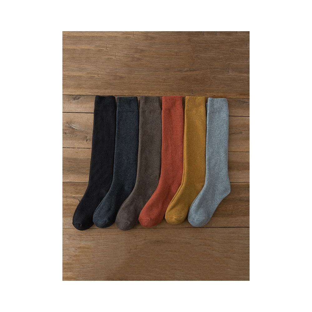Casual Solid Skinny Sweat-Absorbing Keep Warm Solid Color Socks Accessories