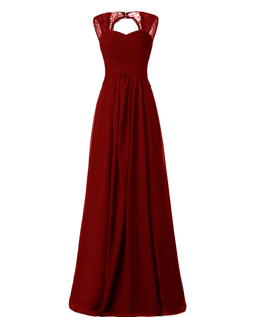 Women Elegant Sleeveless Lace Long Evening Dresses-Dresses-Free Shipping at meselling99