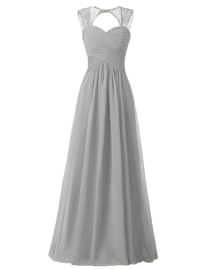 Women Elegant Sleeveless Lace Long Evening Dresses-Dresses-Free Shipping at meselling99
