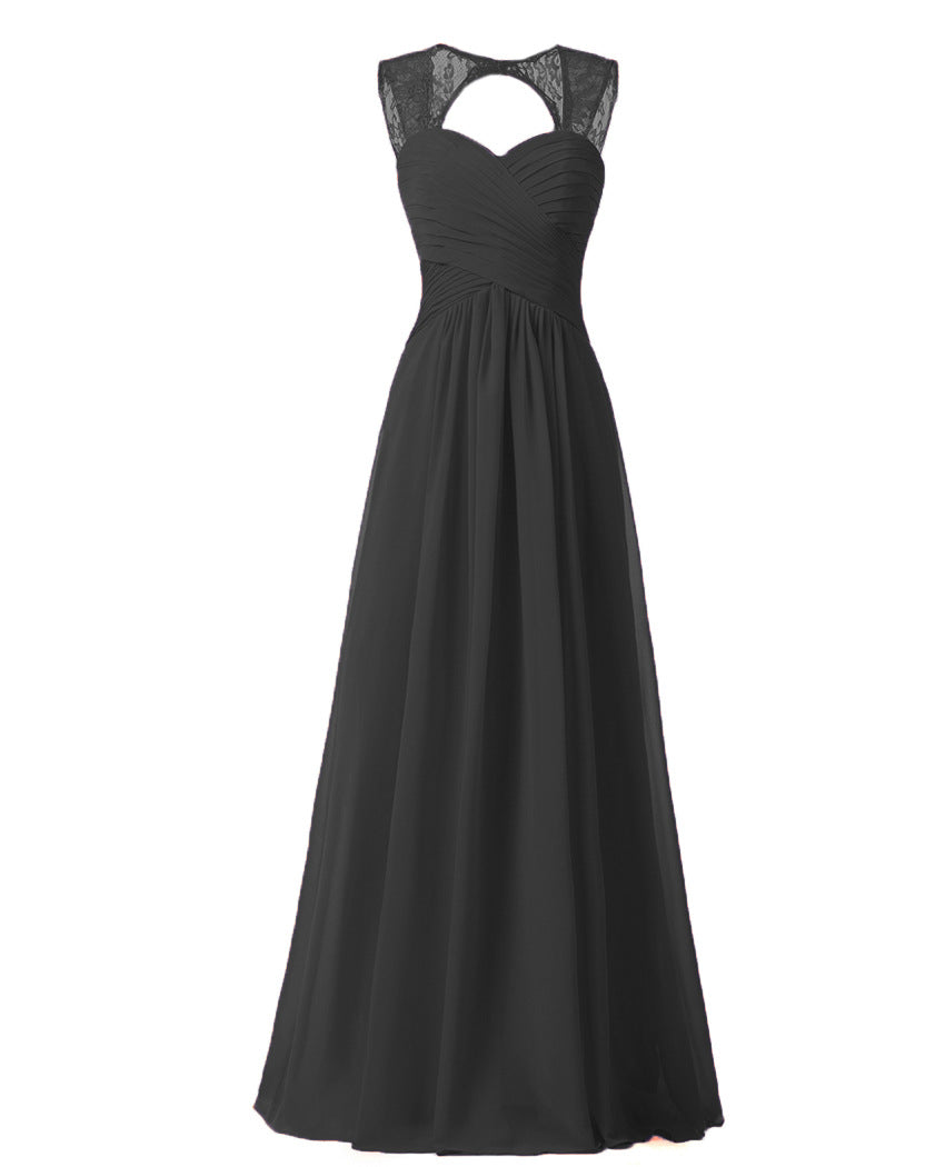 Women Elegant Sleeveless Lace Long Evening Dresses-Dresses-Free Shipping at meselling99