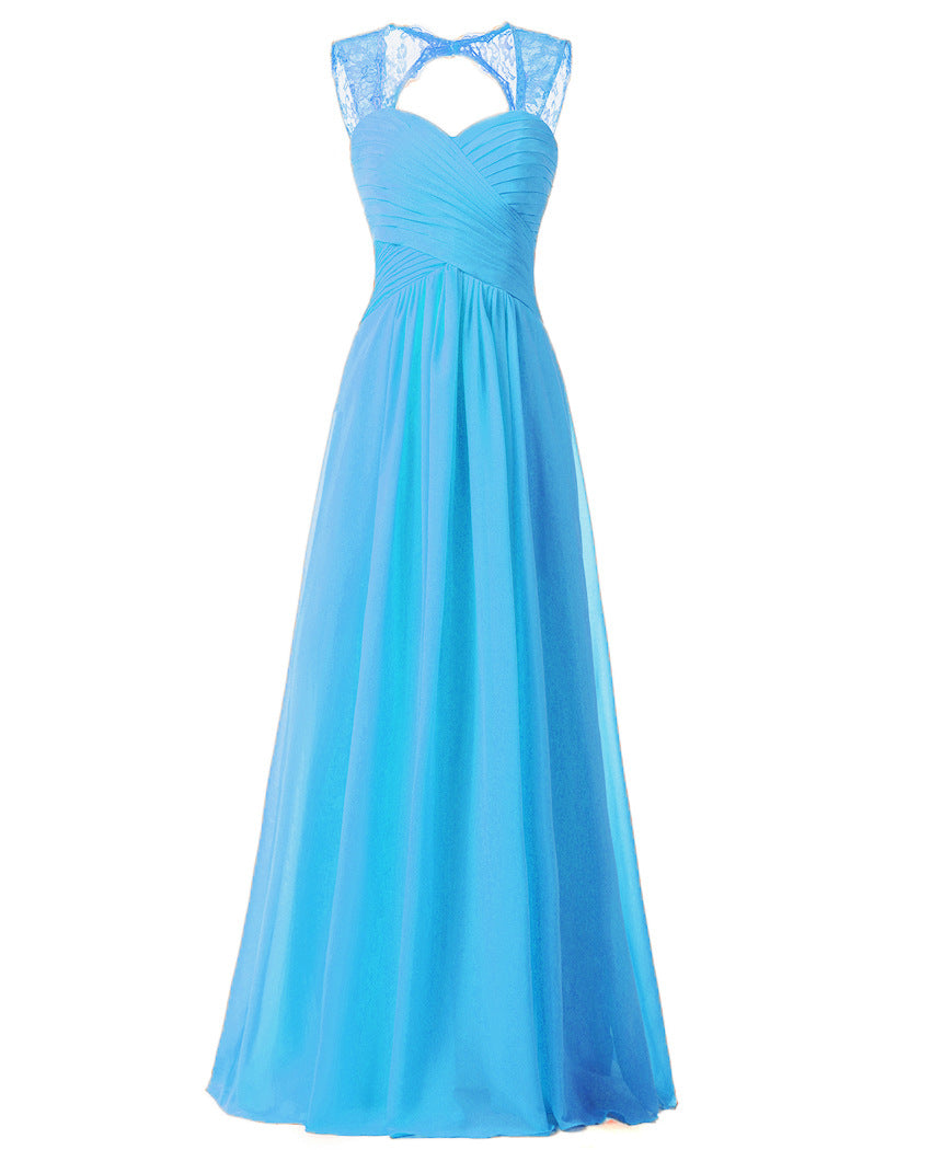 Women Elegant Sleeveless Lace Long Evening Dresses-Dresses-Free Shipping at meselling99