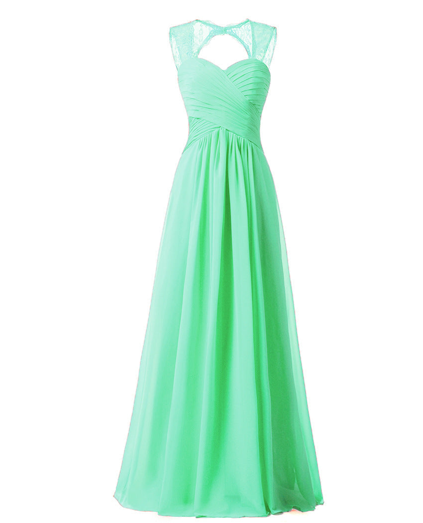 Women Elegant Sleeveless Lace Long Evening Dresses-Dresses-Free Shipping at meselling99