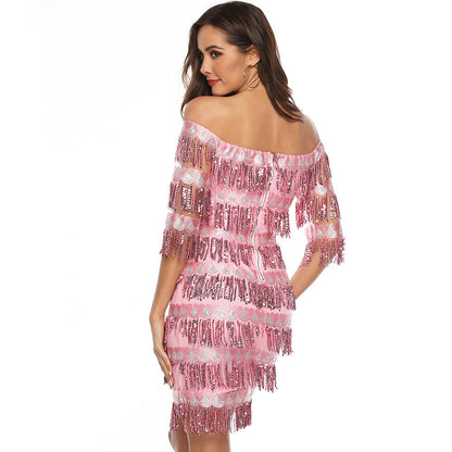 Sexy Off The Shoulder Sequins Party Dresses-Party Dresses-Free Shipping at meselling99