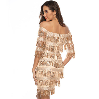 Sexy Off The Shoulder Sequins Party Dresses-Party Dresses-Free Shipping at meselling99