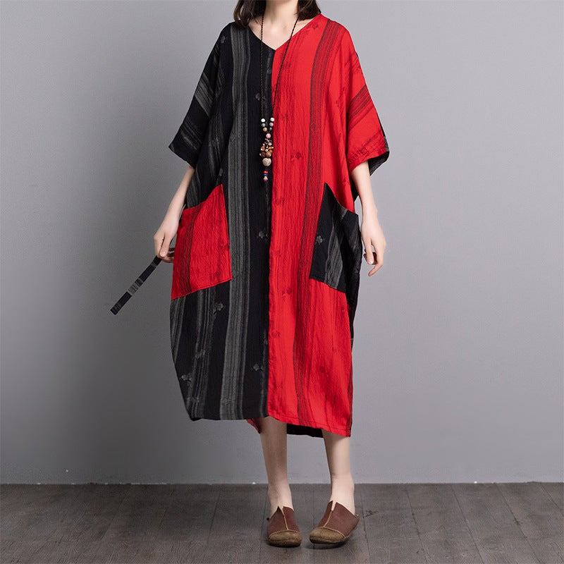 Summer Linen Plus Sizes Women Midi Dresses-Dresses-Free Shipping at meselling99