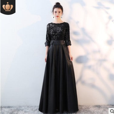 Elegant Brilliant Women Party Long Evening Dresses-Dresses-Black-US2-Free Shipping at meselling99