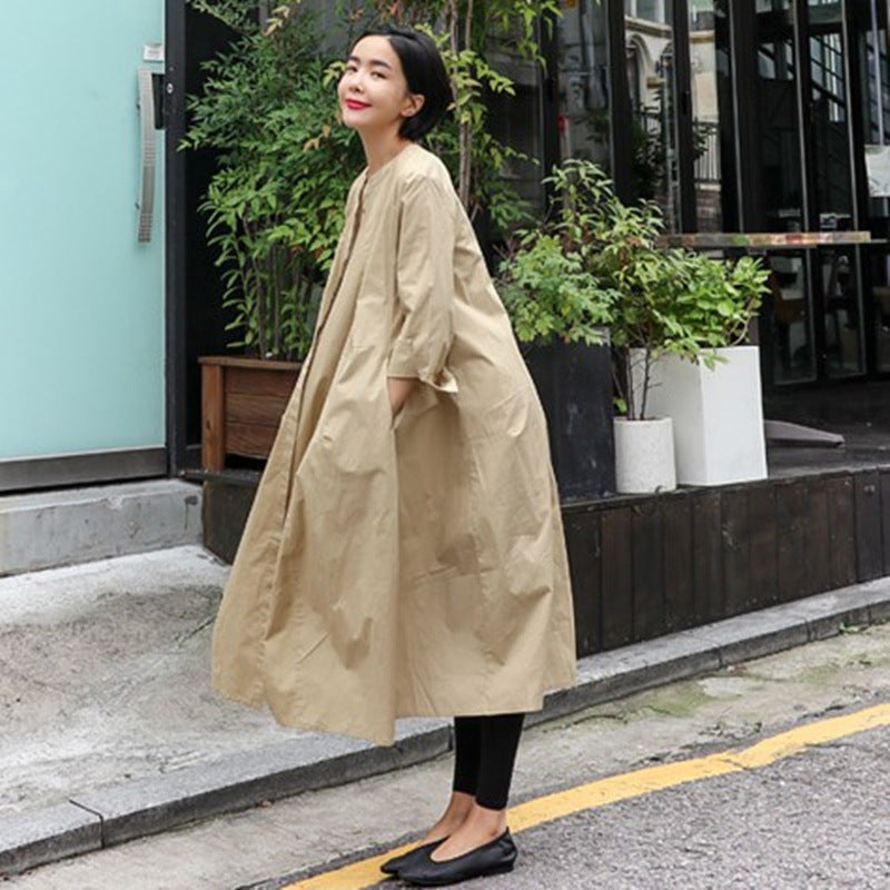 Women Long Sleeves Round Neck Plus Sizes Shirt Dresses-Cozy Dresses-Free Shipping at meselling99