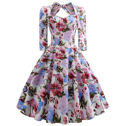 Vintage Bowknot Slim Waist Ball Dresses-Vintage Dresses-3-S-Free Shipping at meselling99