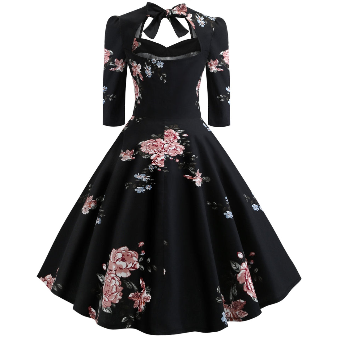 Vintage Bowknot Slim Waist Ball Dresses-Vintage Dresses-1-S-Free Shipping at meselling99